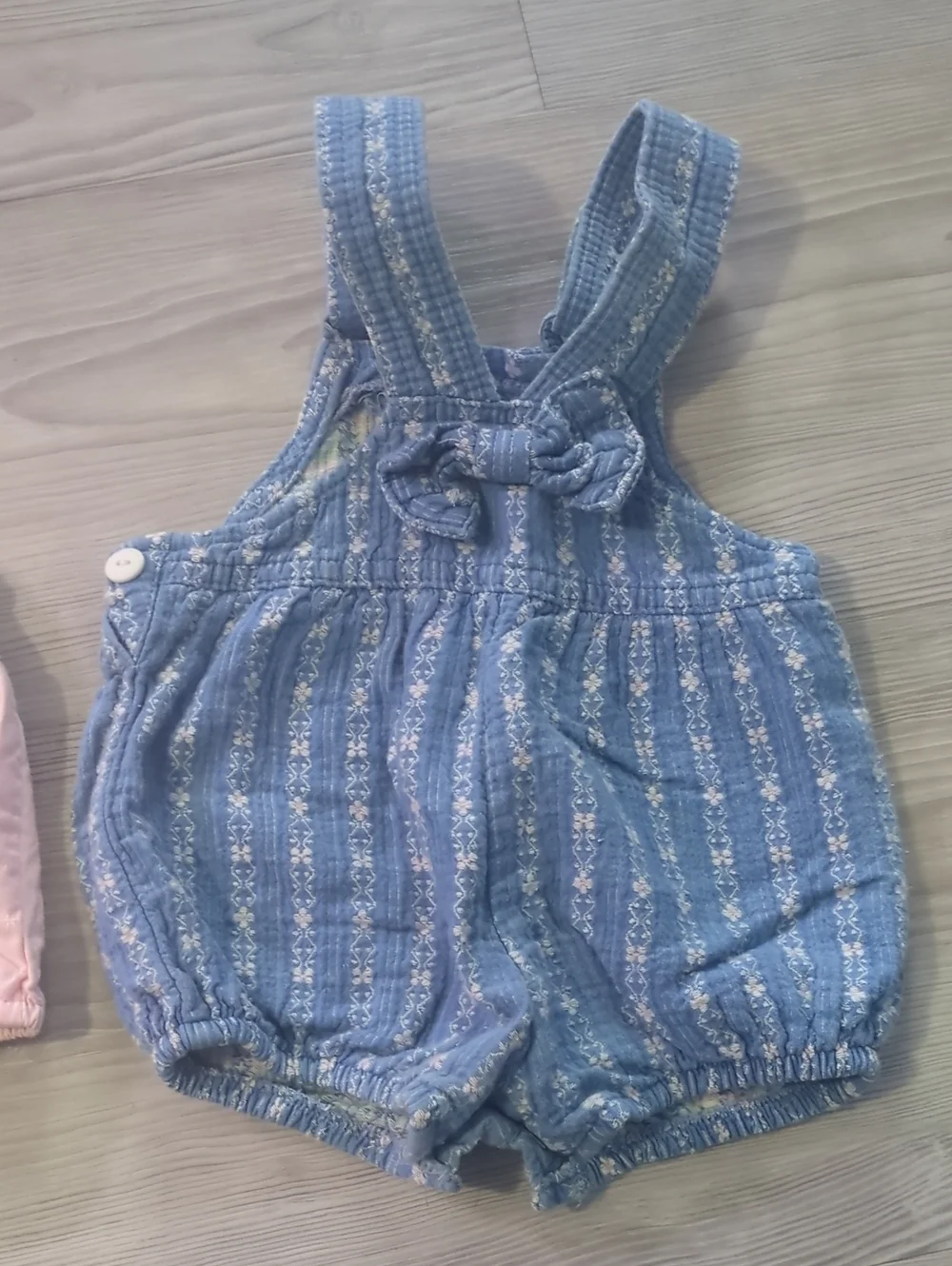 Vintage OshKosh B'gosh 18M Bubble Romper Overall Set Pink & Blue Floral Baby USA
